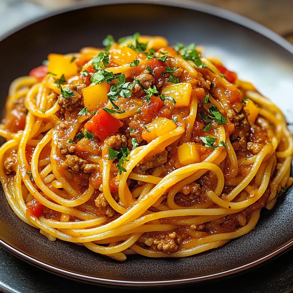 A bowl of spaghetti with meat sauce.